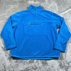 Vintage‎ Polo Sport Sweatshirt Mens XL Blue Fleece Quarter Zip Pullover Polartec